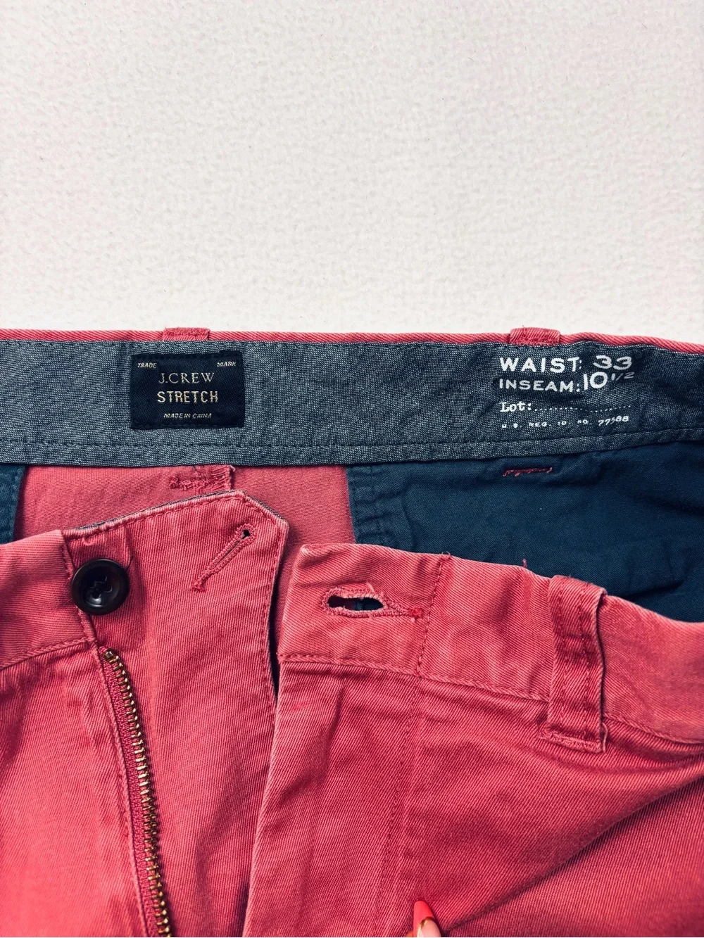 J.Crew Men’s Salmon Stretch Chino Anchor Embroidered Shorts Nautical Preppy (33)